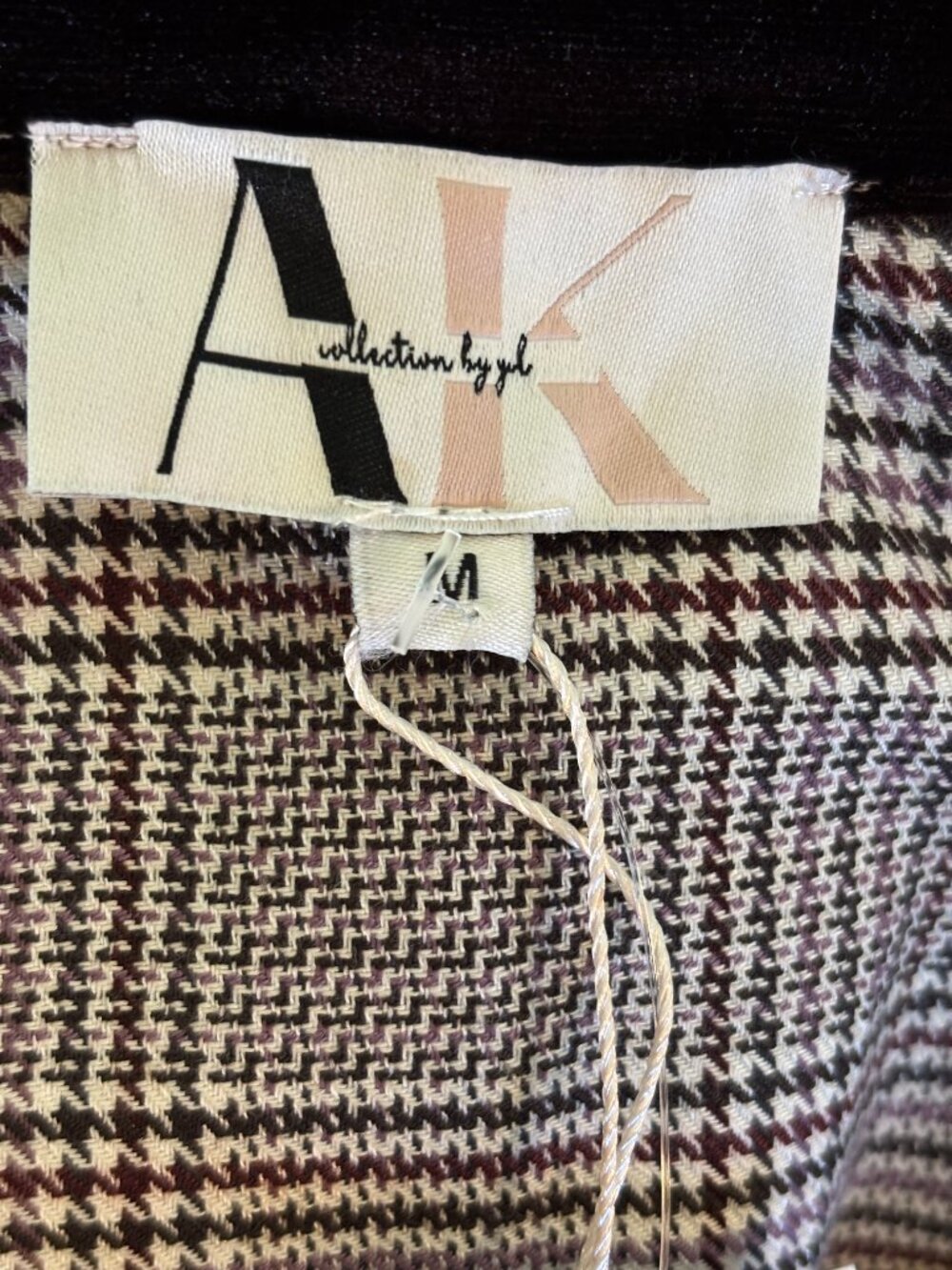 AK Collection Mauve Plaid Maxi Shirtdress Medium NWT - Picture 5 of 7